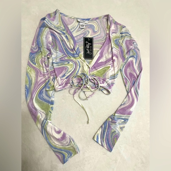 Just Polly New York Long Sleeve Crop Top - Picture 1 of 1